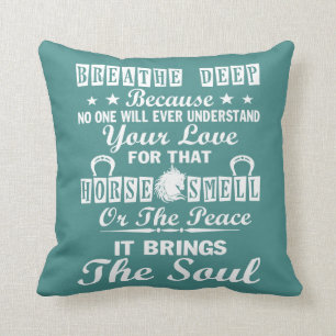 HORSE SMELL THROW PILLOW
