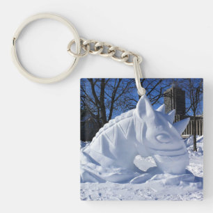 Horse Snow Sculpture, Quebec, Canada Keychain