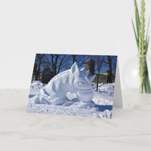 Horse Snow Sculpture, Quebec, Canada Thank You Card