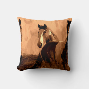 Horse Spirits -  Wild Horses Throw Pillow