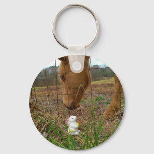 horse & Spring flower Bunny Keychain