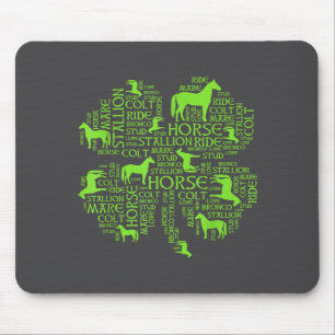Horse St. Patrick's Day Iri-shirt - Clover Tee  Mouse Pad