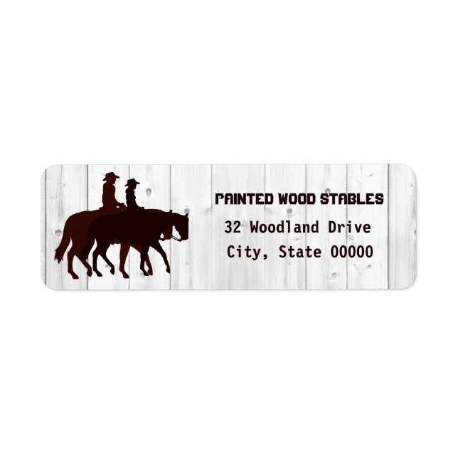Horse Stables Western Horseback Weathered Wood  (Front)