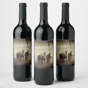 Horse Stallion Yellowstone Custom Wine Labels