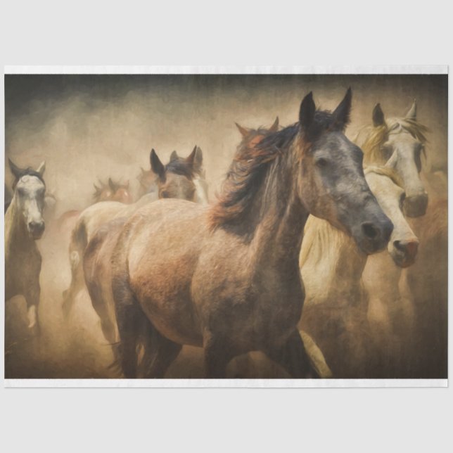 horse stampede tissue paper (Front)