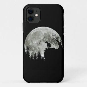 Horse Stand On Mountain Spooky Halloween Moon iPhone 11 Case