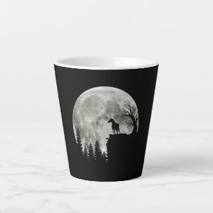 Horse Stand On Mountain Spooky Halloween Moon Latte Mug