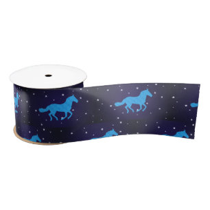 Horse Starry Night Satin Ribbon
