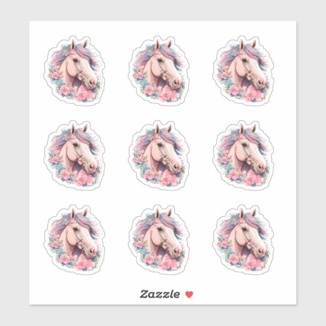 Horse Stickers, Boho Horse, Laptop Sticker, Pony S (Sheet)