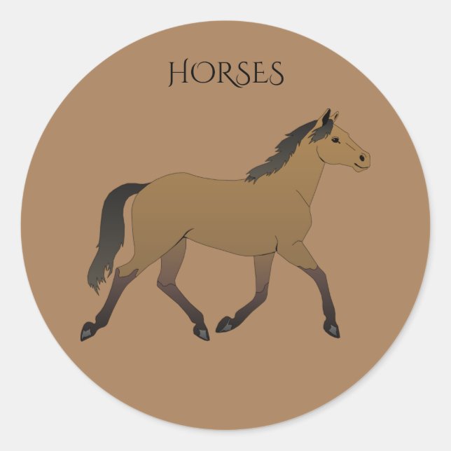 Horse stickers. classic round sticker (Front)