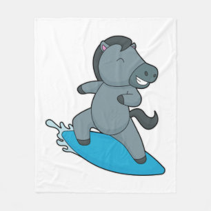 Horse Surfer Water sports Fleece Blanket