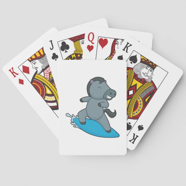 Horse Surfer Water sports Playing Cards (Back)
