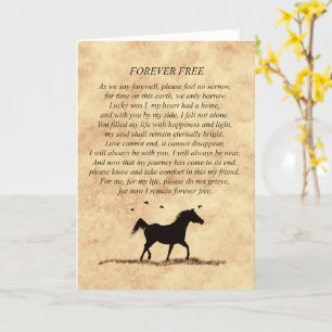 Horse Sympathy Beautiful Poem on Parchment Look  Card