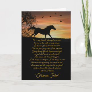 Horse Sympathy Card, Loss of Horse Spiritual Poem Card
