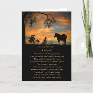 Horse Sympathy Custom Name Memorial Frameable Card