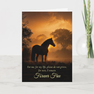 Horse Sympathy Free Horse in Sunset Loss Card