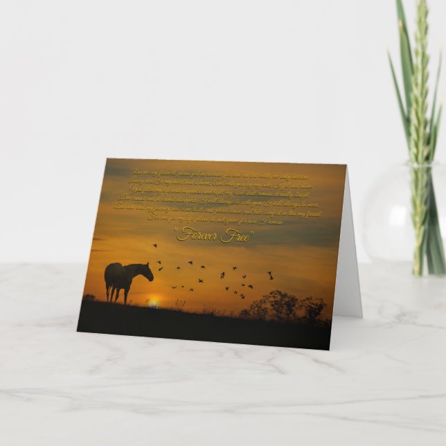 Horse Sympathy, Memorial Poem Card (Front)