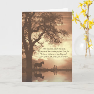 Horse Sympathy Sepia with Oak Tree Card
