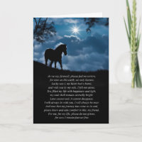 Horse Sympathy Spiritual Poem with Silhouetted 