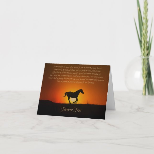 Horse Sympathy with Spiritual Poem Card (Front)