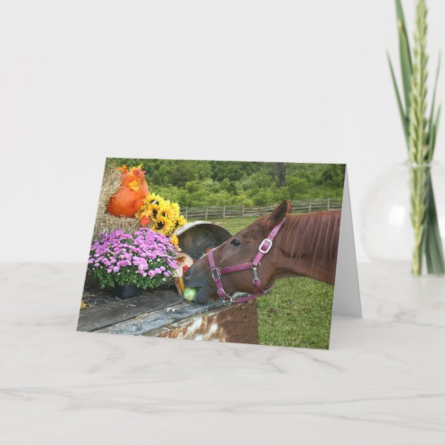 Horse Thanksgiving Holiday Card (Front)