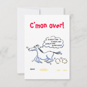 Horse Theme Texas BBQ Party Humourous Invitations