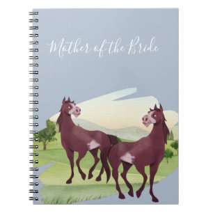 Horse Themed Country Western Rustic Wedding Notebook