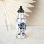 Horse themed gifts personalized name 532 ml water bottle<br><div class="desc">Grey blue beige horse personalized name water bottle,  makes a lovely present for horse equestrian lovers.</div>