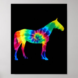 Horse Tie Dye Vintage Hippie Riding Rider Horses  Poster