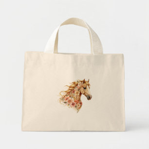 Horse Tote Bag Floral Boho Equestrian