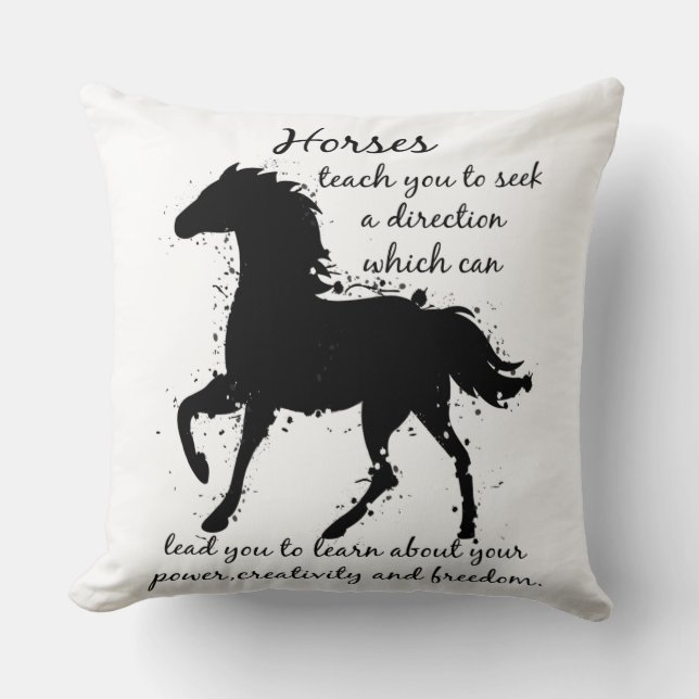 Horse Totem Animal Spirit Guide Wisdom or Advice Throw Pillow (Front)