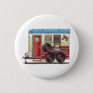 Horse Trailer Camper 2 Inch Round Button