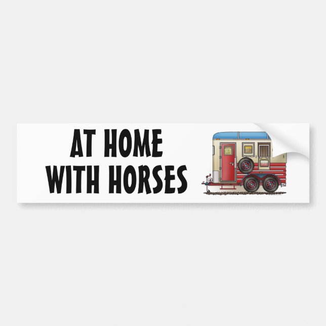 Horse Trailer Camper Bumper Sticker (Front)