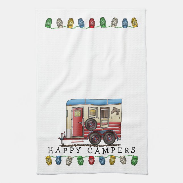 Horse Trailer Camper Kitchen Towel (Vertical)
