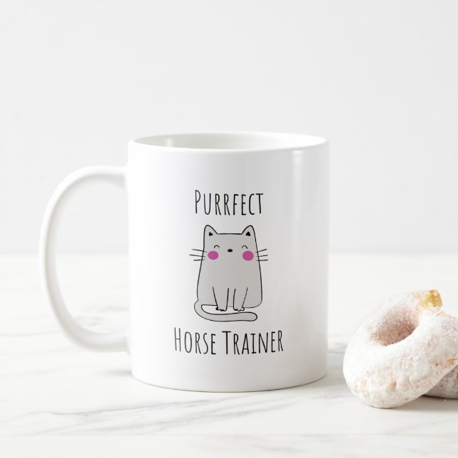 Horse Trainer Lover Equestrian Riding Instructor Coffee Mug (With Donut)