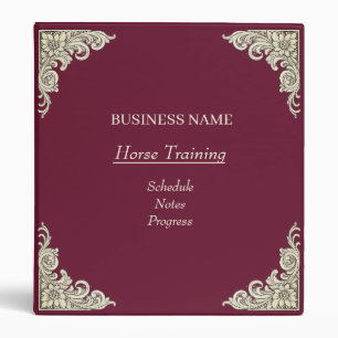 Horse Trainer Riding Lessons  Binder