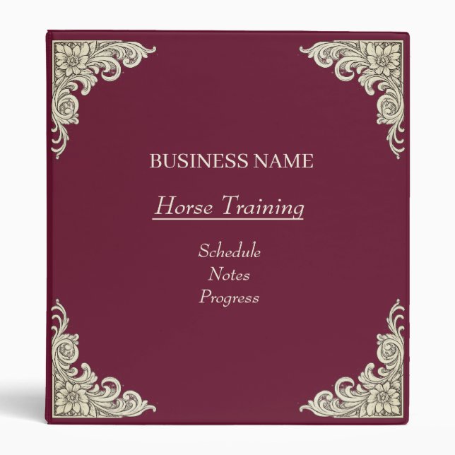 Horse Trainer Riding Lessons  Binder (Front)