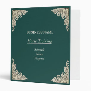 Horse Trainer Riding Lessons Binder