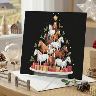 Horse Tree Christmas Horses Xmas Gifts Holiday Card