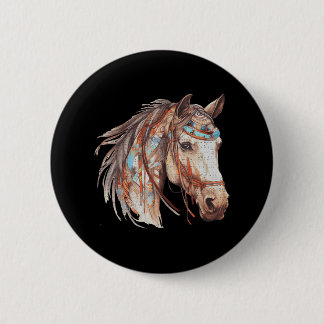 Horse Tribal Abstract Art Native American 2 Inch Round Button