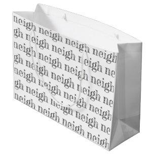 horse typography neigh pattern pet lover barn pony large gift bag