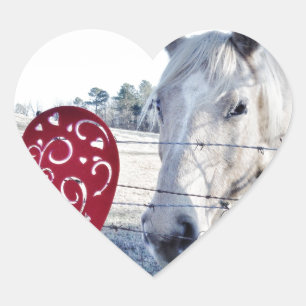 HORSE Valentine heart Heart Sticker