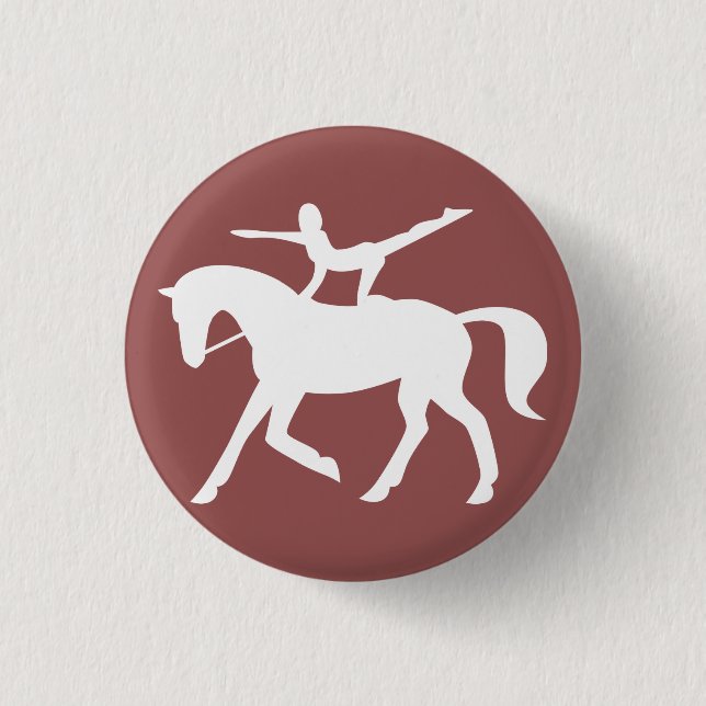 horse vaulting icon 1 inch round button (Front)