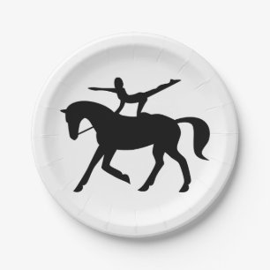 horse vaulting icon paper plate
