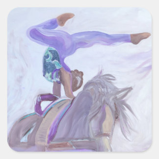 Horse Vaulting  Square Sticker