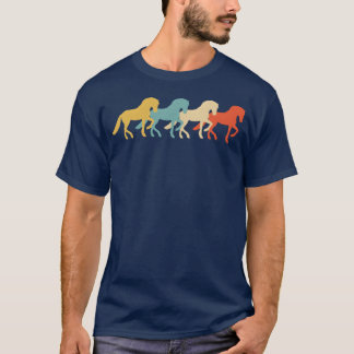 Horse Vintage Retro Hare Mare Pony Lover 60s 70s g T-Shirt