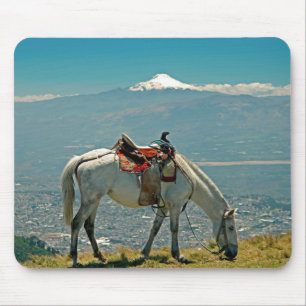 Horse & volcano, Quito, Ecuador Mouse Pad
