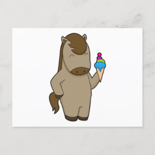 Horse Waffle ice cream Postcard