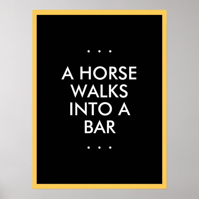 Horse Walks Into a Bar Poster (Front)