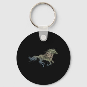 Horse Watercolor I Love Horses Horseback Riding Eq Keychain